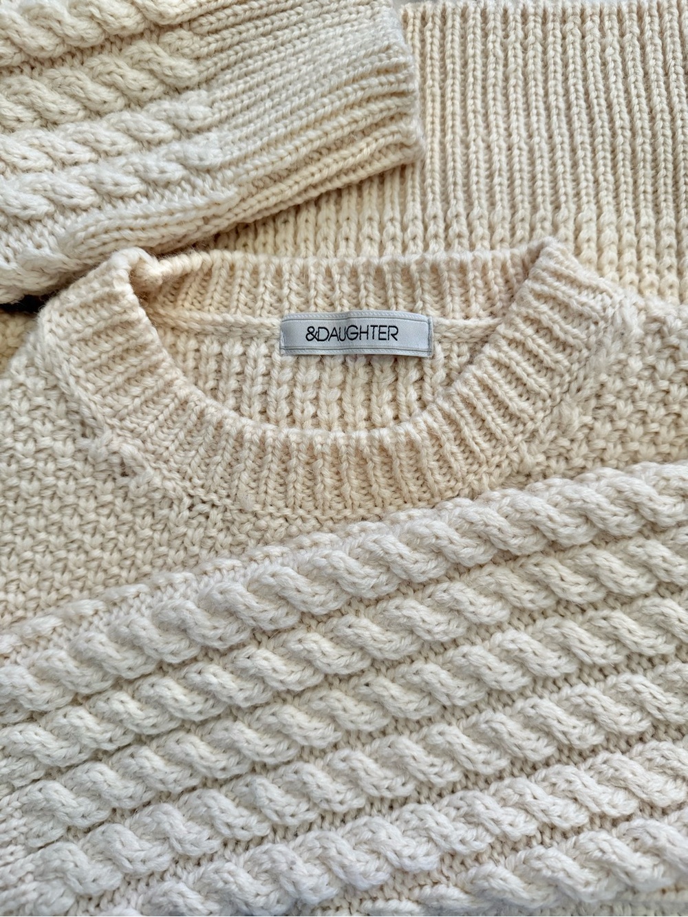 &Daughter Crewneck Chunky Wool Sweater - Small - Picture 7 of 11